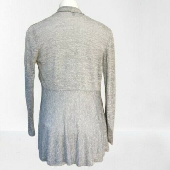EILEEN FISHER Linen Blend Minimalist Capsule Luxury Cardigan Gray Cardigan - Picture 3 of 6